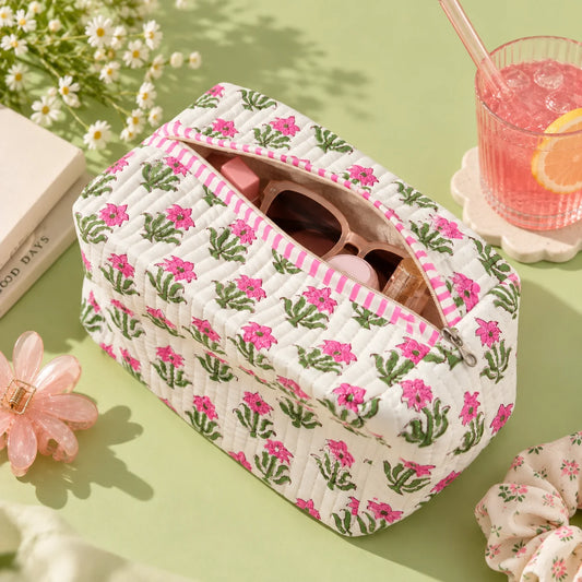 Pink Floral Single Pouch