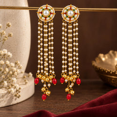 Royal Ruby Kundan Cascade Earrings