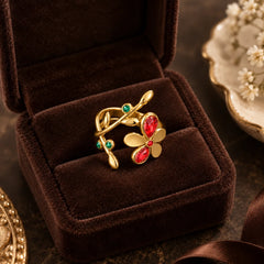 Ruby Bloom Vine Ring