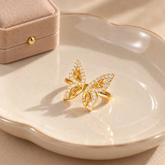 Golden Butterfly Ring