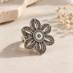 Mystic Flora Oxidised Ring