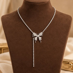 Silver Butterfly Trail Necklace