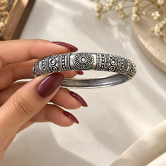 Silver Relic Oxidised Bangle