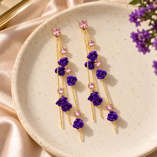 Purple Rose Trail Earrings