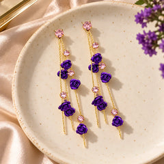 Purple Rose Trail Earrings