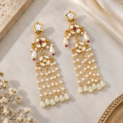 Pearl Cascade Kundan Earrings
