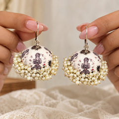 Goddess Motif Meenakari Jhumka