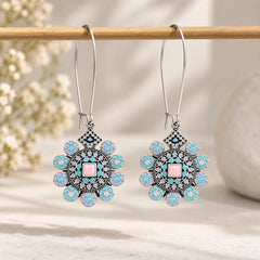 Mandala Floral Hoop Earrings