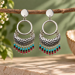 Silver Boho Dangle Earrings