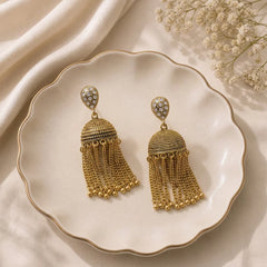 Golden Tassel Jhumka Earring