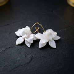 Pearl Petal Hoop Earrings