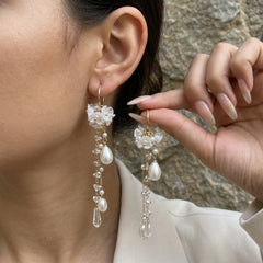 Pearl Blossom Cascade Earrings