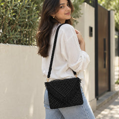 Midnight Knot Macramé Bag