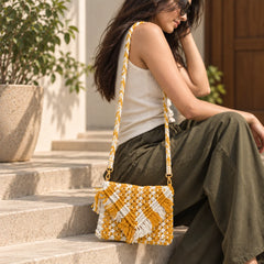 Sunflower Knot Macrame Bag