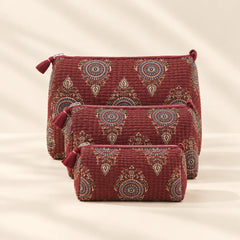 Maroon Mandala Pouch Set