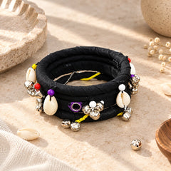 Midnight Boho Shell Bangle Set