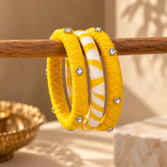 Yellow Stripe Bangles Set