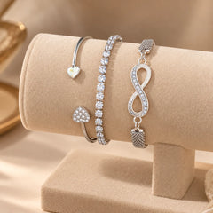Silver Sparkle Bracelet Combo