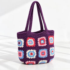 Violet Blossom Crochet Bag