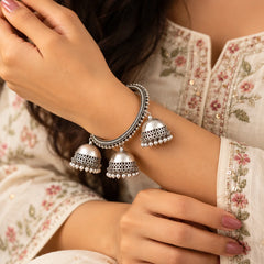 Oxidised Silver Latkan Bangle