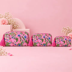Blush Garden Floral Pouch Set
