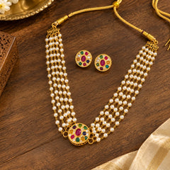 Kundan Rani Haar Pearl Necklace Set