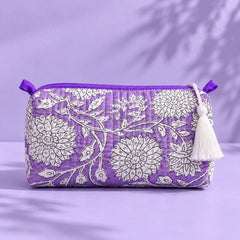 Purple Floral Print Pouch