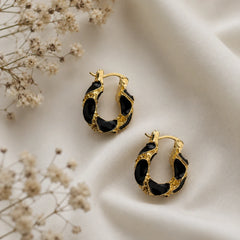 Midnight Mosaic Hoop Earrings
