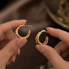 Luna Gold Hoop Earrings