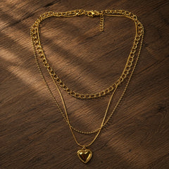 Multi-Layer Heart Pendant Necklace