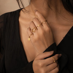 Sweetheart Gold-Tone Ring Combo