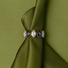 Midnight Sparkle Open Ring - 18K Gold Plated