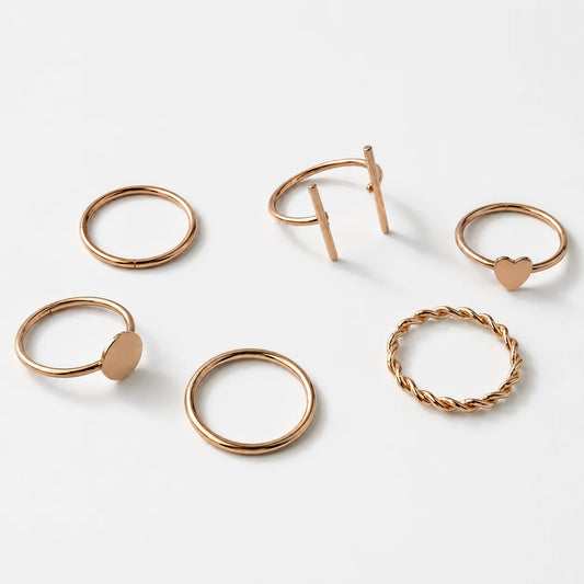 Minimal Rose Gold Ring Combo