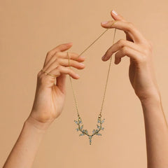 Golden Leaf Vine Necklace - 18K Gold Plated