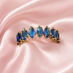 Marquise Blue Crystal Ring - 18K Gold Plated