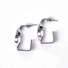 Silver Tonned Twisted Drop Earrings