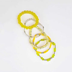 Pack Of 5 Spring Yellow Beaded Bracelet Combo