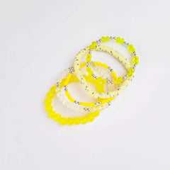 Pack Of 5 Spring Yellow Beaded Bracelet Combo