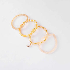 Pack Of 4 Coral Beaded Bracelet Combo