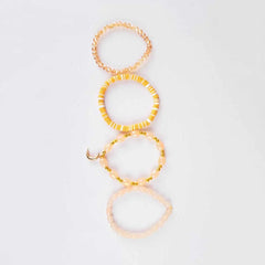 Pack Of 4 Coral Beaded Bracelet Combo