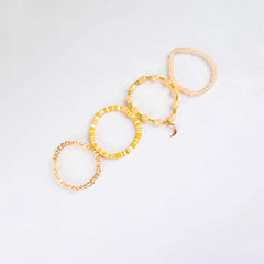 Pack Of 4 Coral Beaded Bracelet Combo