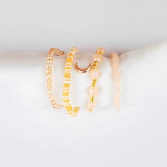 Pack Of 4 Coral Beaded Bracelet Combo