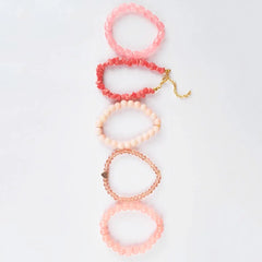 Pack Of 5 Coral Pink Bracelet Combo