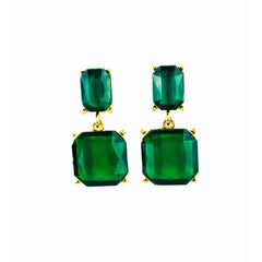 Emerald Drop Statement Earrings
