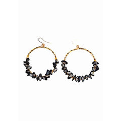 Monochrome Chip Stone Drop Earrings