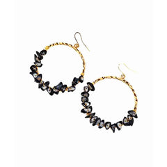Monochrome Chip Stone Drop Earrings