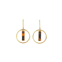 Circular Marble T-Bar Earrings