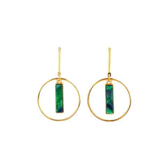 Circular Marble T-Bar Earrings