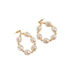 Baroque Pearl Hoops