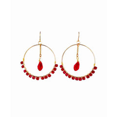 Red Crystal Dangle Earrings